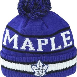 Toronto Maple Leafs Blue Pom-Pom Beanie